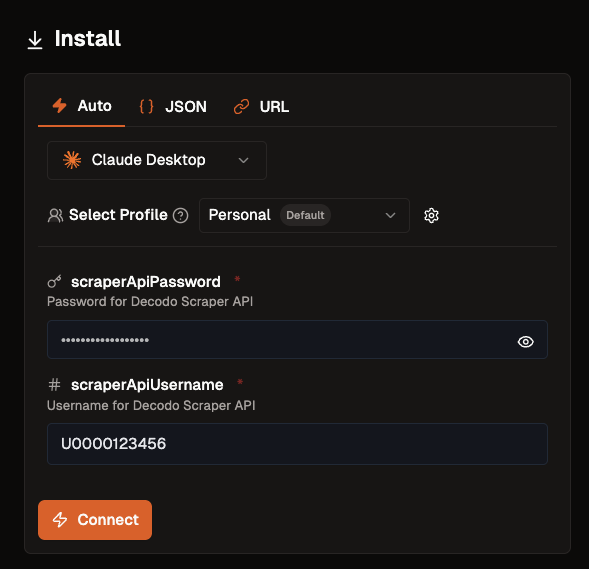 Smithery UI Smithery interface