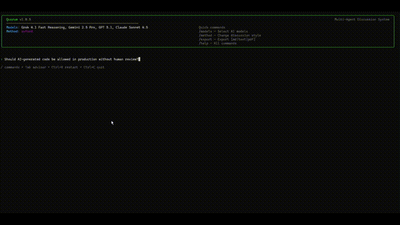 Quorum - AI models debating in terminal
