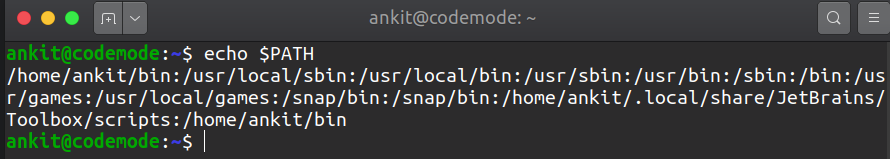 Output of echo $PATH