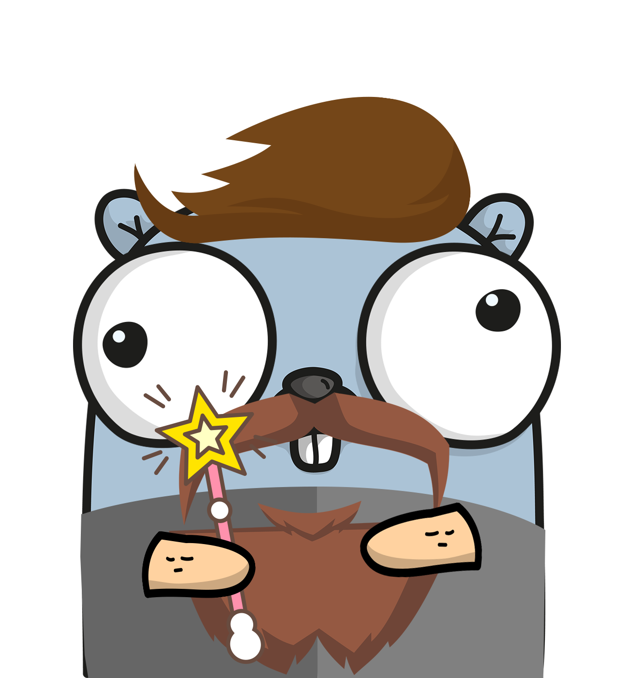 gopher with moustache