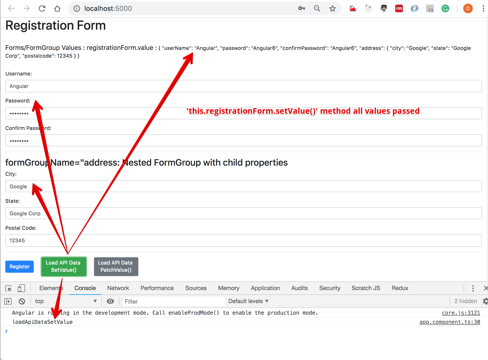 Reactive Form - setValue() method Reactive Form - setValue() method