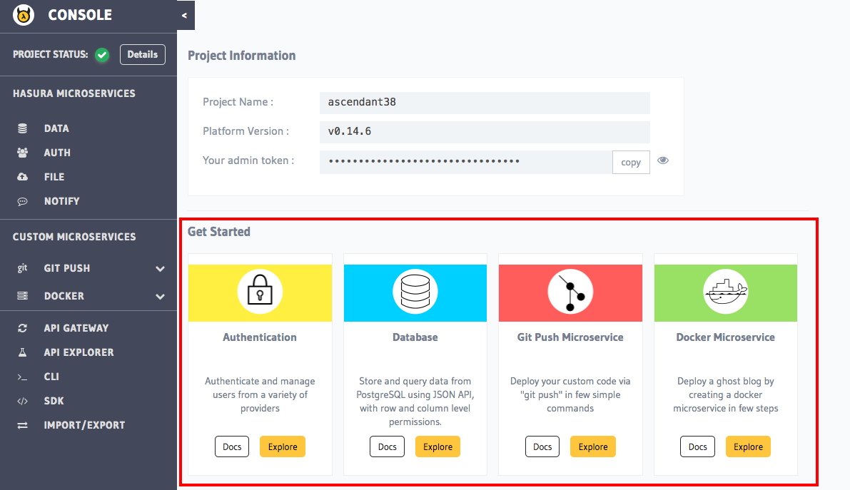 Console interactive tutorials